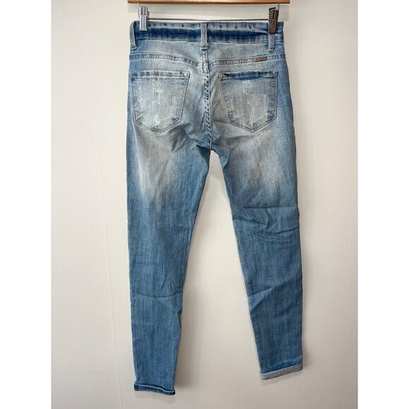 Distressed Light Blue Zara Womens‎ Jeans With Ripped Detailing & Faded Wash Size - Picture 3 of 9
